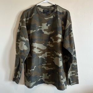 Pac Sun Raw Edge Camo Crew Neck